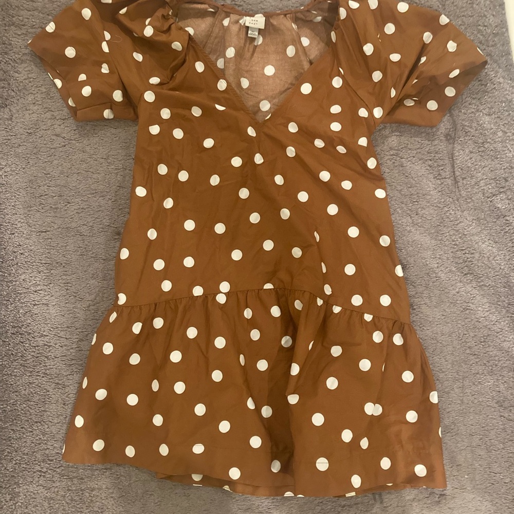 Target Brown and White Polka Dot Dress